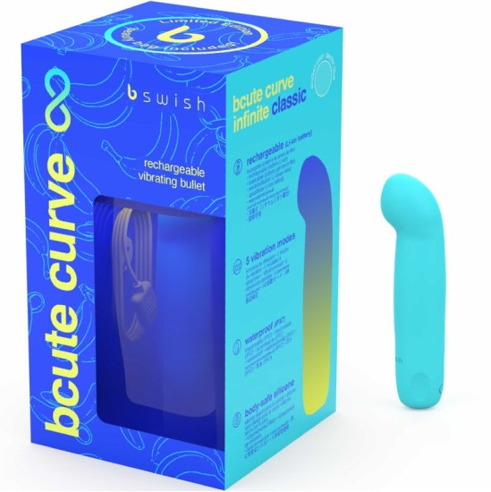 B Swish BCUTE CURVE INFINITE CLASSIC LIMITED EDITION SILICONE RECHARGEABLE VIBRATOR ELECTRIC BLUE