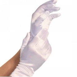 Leg Avenue Accessories LEG AVENUE SATIN GLOVES WHITE