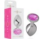 Intense Anal Toys INTENSE - METAL ALUMINUM ANAL PLUG WITH PINK GLASS SIZE M