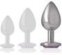 Intense Anal Toys INTENSE - METAL ALUMINUM ANAL PLUG WITH VIOLET GLASS SIZE L