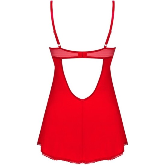 Obsessive Chemise OBSESSIVE - INGRIDIA CHEMISE & THONG RED XS/S