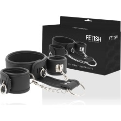 Fetish Submissive Bondage FETISH SUBMISSIVE - VEGAN LEATHER NECKLACE AND HANDCUFFS WITH NOPRENE LINING