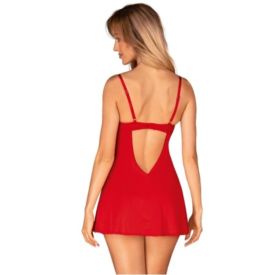 Obsessive Chemise OBSESSIVE - INGRIDIA CHEMISE & THONG RED XS/S