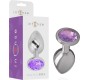 Intense Anal Toys INTENSE - METAL ALUMINUM ANAL PLUG WITH VIOLET GLASS SIZE L