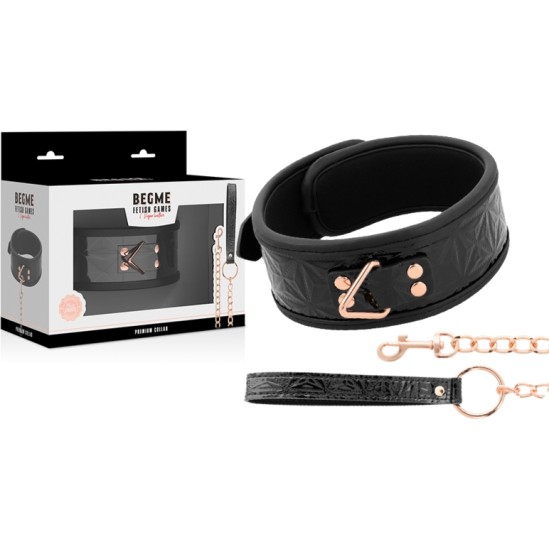 Begme Black Edition BEGME - BLACK EDITION PREMIUM VEGAN LEATHER COLLAR WITH NEOPRENE LINING