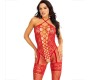 Leg Avenue Bodystockings LEG AVENUE - BODYSSTOCKING NECK HALTER RED Hearts RED