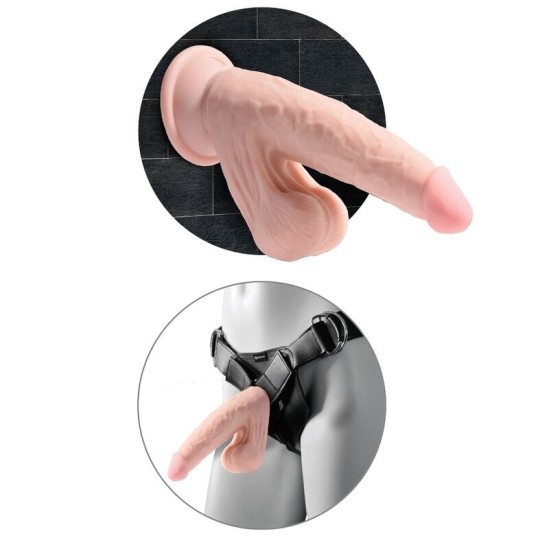 King Cock Plus Dildo ar sēkliniekiem 20,3 CM