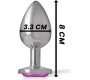 Intense Anal Toys INTENSE - METAL ALUMINUM ANAL PLUG WITH PINK GLASS SIZE M