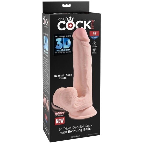 King Cock Plus Dildo ar sēkliniekiem 20,3 CM