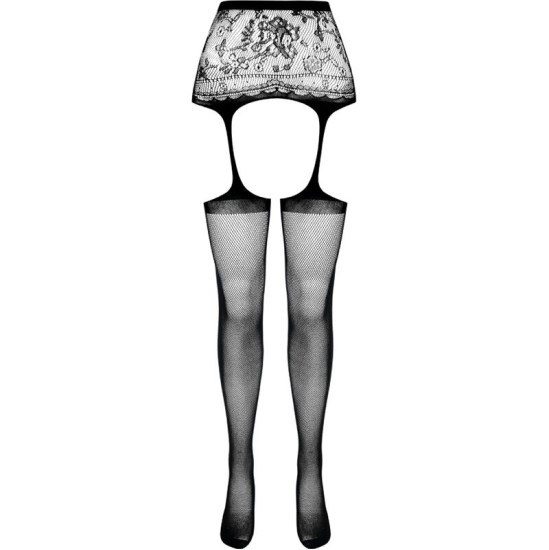 Passion Woman Garter & Stock PASSION - S028 TRIIPPSUKS MUST ÜKS SUURUS