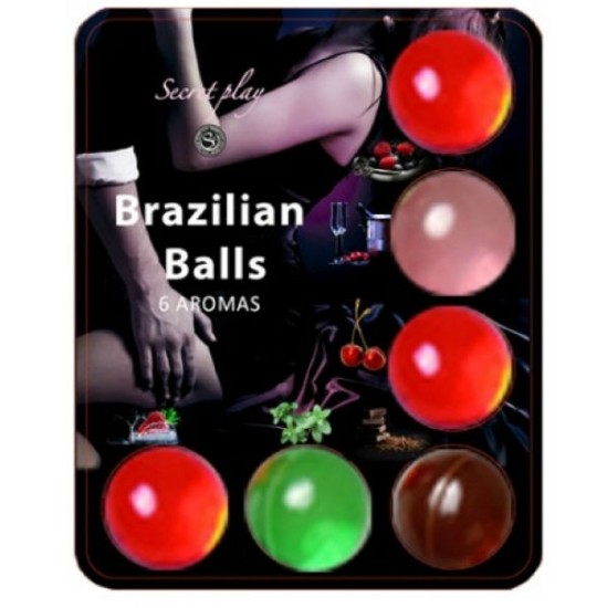 Secretplay Cosmetic SECRETPLAY — BRAZILLIAN BALLS LUBRICANT HOT BALLS 6 VIENĪBAS