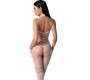Passion Woman Bodystockings PASSION - BS100 WHITE BODYSSTOCKING VIENAS DYDIS