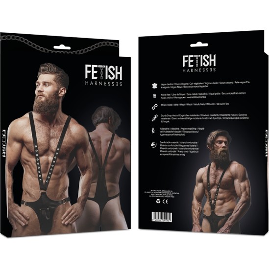 Fetish Submissive Attitude MEN'S V-SHAPED ECO-LEATHER HARNESS