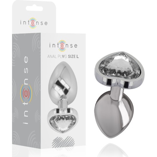 Intense Anal Toys INTENSE - METAL ALUMINUM ANAL PLUG HEART WHITE SIZE L