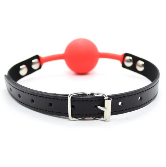 Latetobed Bdsm Line Silikoonist Ball Gag 4 cm Must/Punane