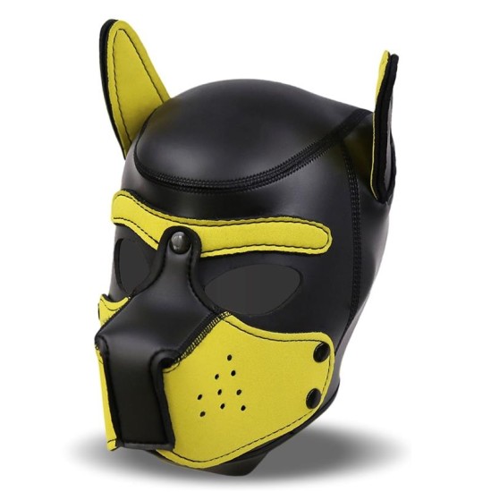 Intoyou Bdsm Line Hound Neoprene Dog Hound Removable Muzzle Black/Yellow One Size