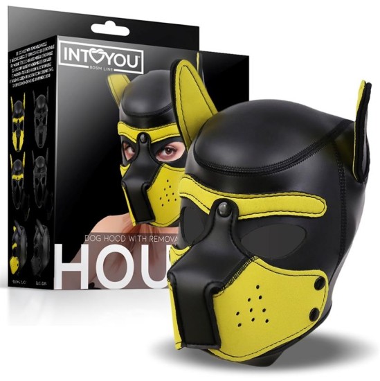 Intoyou Bdsm Line Hound Neoprene Dog Hound Removable Muzzle Black/Yellow One Size