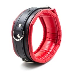 Latetobed Bdsm Line Ошейник с металлическим поводком, мягкая внутренняя часть, красный/черный