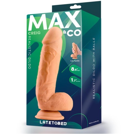 Max & Co Creig Realistlik Dildo munanditega 8.5 Liha