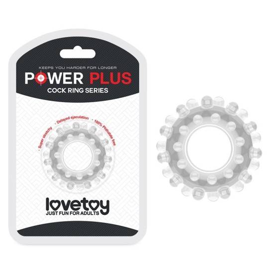 Lovetoy Dzimumlocekļa gredzens Power Plus Clear