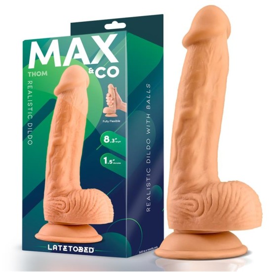 Max & Co Thom Realistic dildo ar sēklinieku mīkstumu 8.3