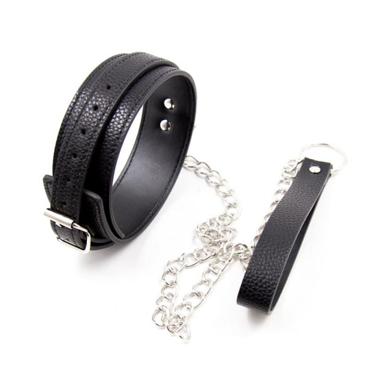 Latetobed Bdsm Line Snake Pattern Collar with Leash