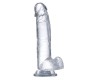 Glazed Realistiškas dildo su sėklidėmis kristalinė medžiaga 18 cm