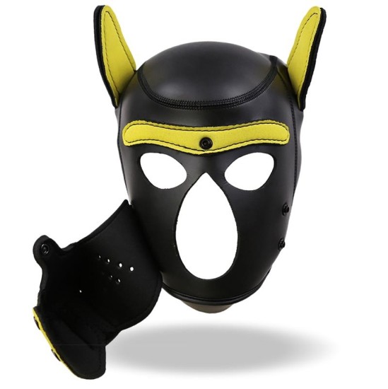 Intoyou Bdsm Line Hound Neoprene Dog Hound Removable Muzzle Black/Yellow One Size