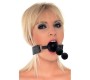 Latex Play Rimba Mouthgag su trigubais kamuoliukais