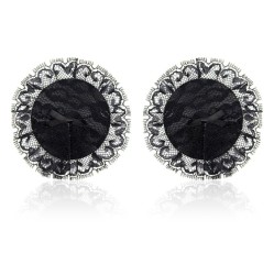 Latetobed Bdsm Line Krūšu vāki ar mežģīnēm melni