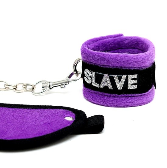 Bondage Play Rimba Roku dzelži un Acu maska Violeta