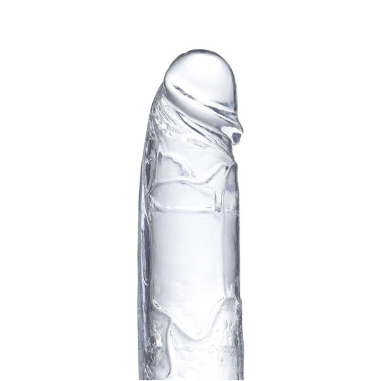 Glazed Realistic Dildo with Testicles Crystal Material 18 cm