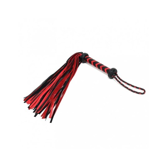 Bondage Play Pīta Flogger āda melni sarkana