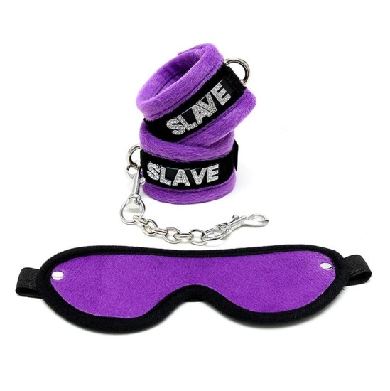 Bondage Play Rimba Handcuffs and Eyemask Purple