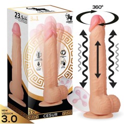 Centauro Cesur 3.0 reālistisks vibrējošs dildo, viļņveidīgs, 360 grādu un augšup un lejup kustināms tālvadības pults USB