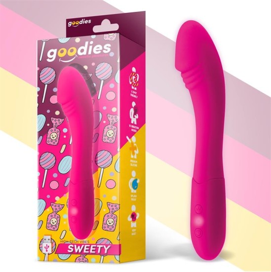 Goodies Sweety G-Spot Vibe USB silikoninė fuksija