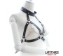 Latetobed Bdsm Line Bondage Harness with Open Cups and Chains