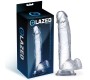 Glazed Realistiškas dildo su sėklidėmis kristalinė medžiaga 18 cm