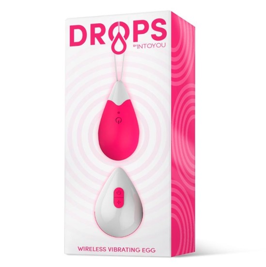 Drops Vibrating Egg Remote Control USB silikona rozā krāsā