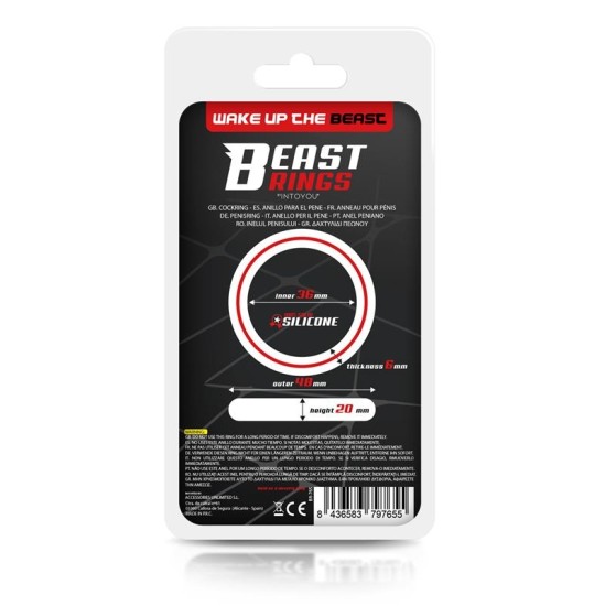 Beast Rings Penio žiedas 100% tvirtas silikonas 3,6 cm geltonas ir juodas