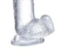 Glazed Realistic Dildo with Testicles Crystal Material 18 cm