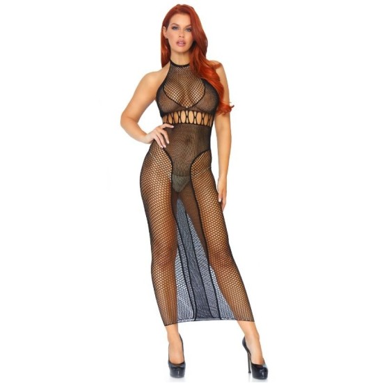 Leg Avenue Dresses SUKNELĖ LEG AVENUE HALTER DUAL NET BE nugarėlės