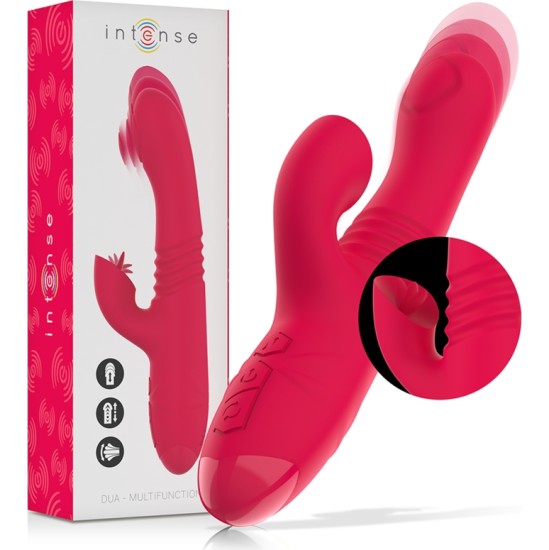 Intense Fun INTENSE – DUA MULTIFUNKTSIONAALNE TAASLAETAV VIBRATOR PUNASE KEELEGA ÜLES-ALLA