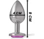 Intense Anal Toys INTENSE - METAL ALUMINUM ANAL PLUG WITH PINK GLASS SIZE L