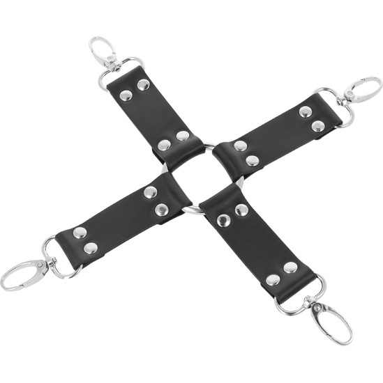 Darkness Bondage DARKNESS - LEATHER HANDCUFFS FOR FOOT AND HANDS BLACK