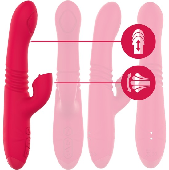 Intense Fun INTENSE – DUA MULTIFUNKTSIONAALNE TAASLAETAV VIBRATOR PUNASE KEELEGA ÜLES-ALLA