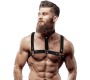 Fetish Submissive Attitude ADJUSTABLE ECO-LEATHER CHEST HARNESS WITH NECKLACE FOR MEN