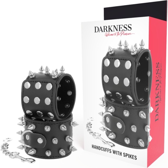 Darkness Bondage DARKNESS - SKULLS AND BONES BLACK SPIKED HANDCUFFS