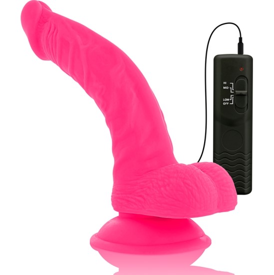 Diversia LANKSTUSIS VIBRAVIMAS Dildo 21,5 CM - ROŽINIS