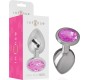 Intense Anal Toys INTENSE - METAL ALUMINUM ANAL PLUG WITH PINK GLASS SIZE L